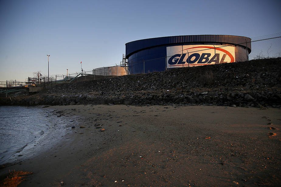 The Global Partners petroleum storage facility on the Fore River in South Portland